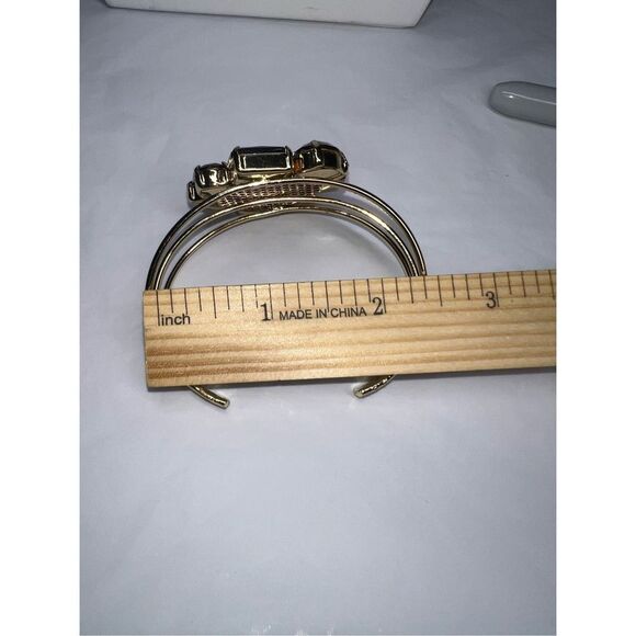 Topaz Colored‎ Crystal Cluster Cuff Bracelet - Picture 8 of 8